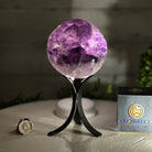 Extra Plus Druzy Amethyst Sphere on a Metal Stand, 2.3 lbs & 7.5" Tall #5630-0045 - Brazil GemsBrazil GemsExtra Plus Druzy Amethyst Sphere on a Metal Stand, 2.3 lbs & 7.5" Tall #5630-0045Spheres5630-0045