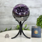 Extra Plus Druzy Amethyst Sphere on a Metal Stand, 4.3 lbs & 9.1" Tall #5630-0064 - Brazil GemsBrazil GemsExtra Plus Druzy Amethyst Sphere on a Metal Stand, 4.3 lbs & 9.1" Tall #5630-0064Spheres5630-0064