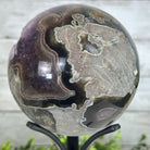 Extra Plus Druzy Amethyst Sphere on a Metal Stand, 4.3 lbs & 9.1" Tall #5630-0064 - Brazil GemsBrazil GemsExtra Plus Druzy Amethyst Sphere on a Metal Stand, 4.3 lbs & 9.1" Tall #5630-0064Spheres5630-0064