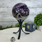 Extra Plus Druzy Amethyst Sphere on a Metal Stand, 4.3 lbs & 9.1" Tall #5630-0064 - Brazil GemsBrazil GemsExtra Plus Druzy Amethyst Sphere on a Metal Stand, 4.3 lbs & 9.1" Tall #5630-0064Spheres5630-0064