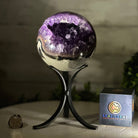 Extra Plus Druzy Amethyst Sphere on a Metal Stand, 4.3 lbs & 9.1" Tall #5630-0064 - Brazil GemsBrazil GemsExtra Plus Druzy Amethyst Sphere on a Metal Stand, 4.3 lbs & 9.1" Tall #5630-0064Spheres5630-0064