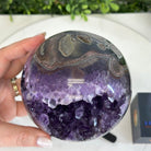 Extra Plus Druzy Amethyst Sphere on a Metal Stand, 4.3 lbs & 9.1" Tall #5630-0064 - Brazil GemsBrazil GemsExtra Plus Druzy Amethyst Sphere on a Metal Stand, 4.3 lbs & 9.1" Tall #5630-0064Spheres5630-0064
