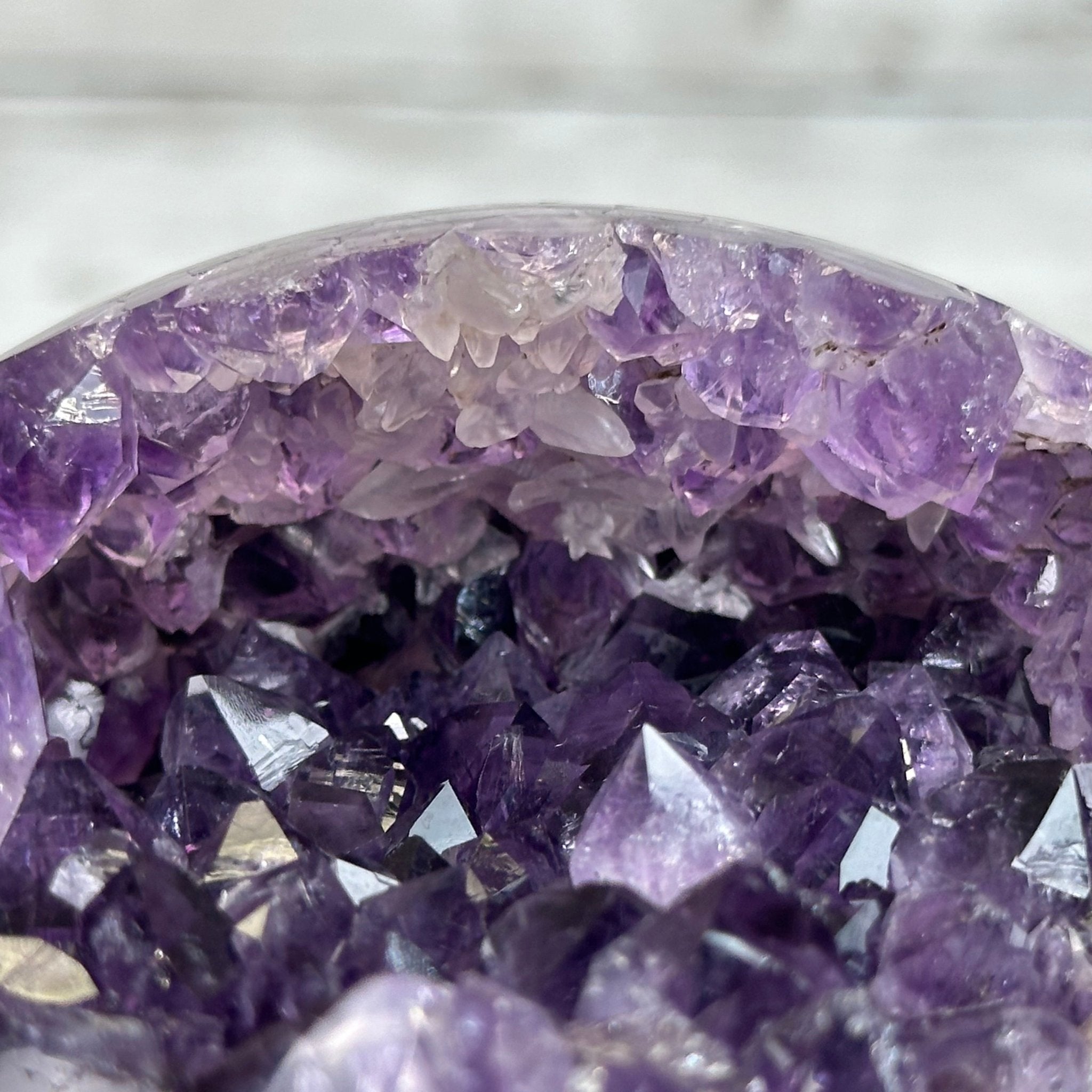 Extra Plus Druzy Amethyst Sphere on a Metal Stand, 4.3 lbs & 9.1" Tall #5630-0064 - Brazil GemsBrazil GemsExtra Plus Druzy Amethyst Sphere on a Metal Stand, 4.3 lbs & 9.1" Tall #5630-0064Spheres5630-0064