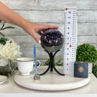Extra Plus Druzy Amethyst Sphere on a Metal Stand, 4.3 lbs & 9.1" Tall #5630-0064 - Brazil GemsBrazil GemsExtra Plus Druzy Amethyst Sphere on a Metal Stand, 4.3 lbs & 9.1" Tall #5630-0064Spheres5630-0064
