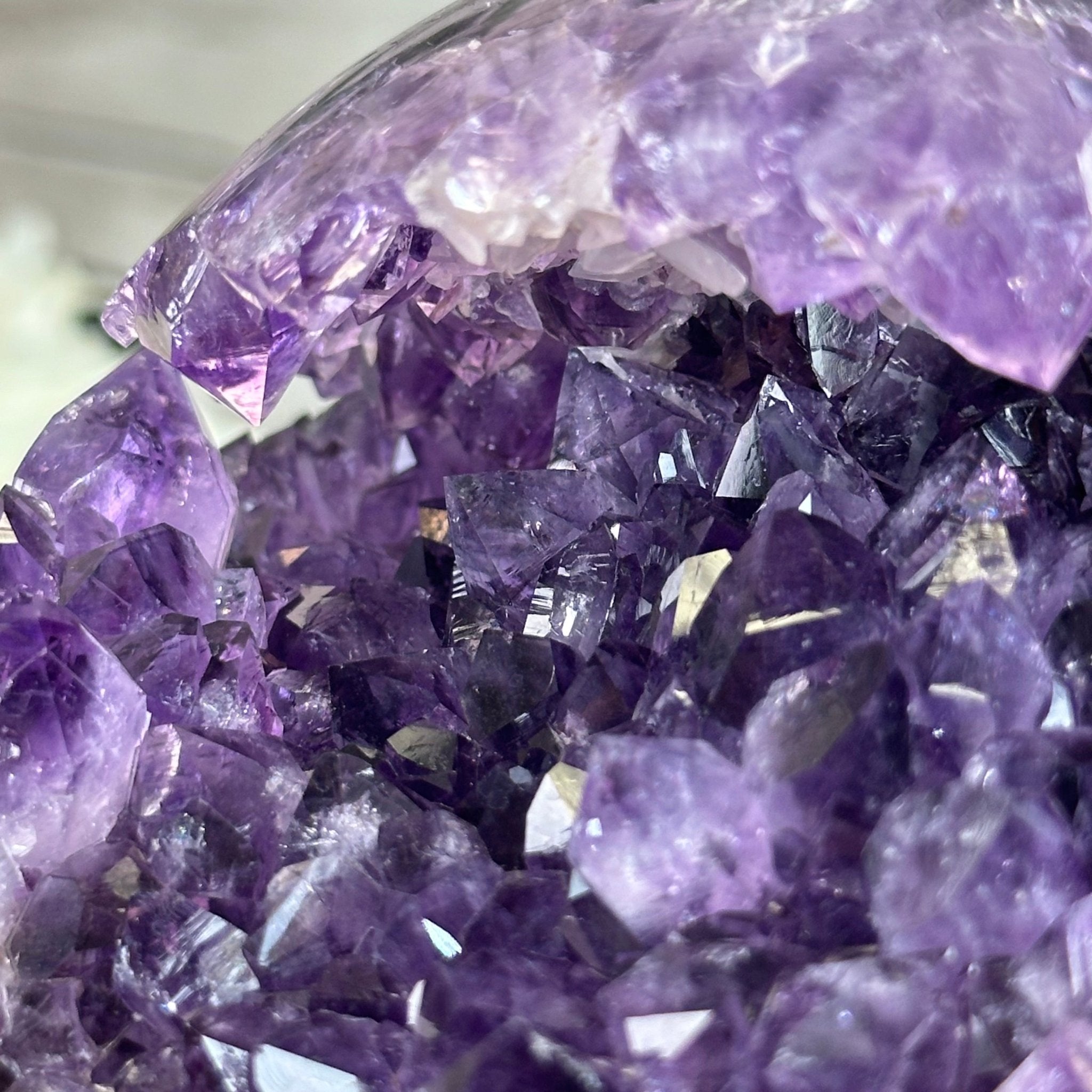 Extra Plus Druzy Amethyst Sphere on a Metal Stand, 4.3 lbs & 9.1" Tall #5630-0064 - Brazil GemsBrazil GemsExtra Plus Druzy Amethyst Sphere on a Metal Stand, 4.3 lbs & 9.1" Tall #5630-0064Spheres5630-0064