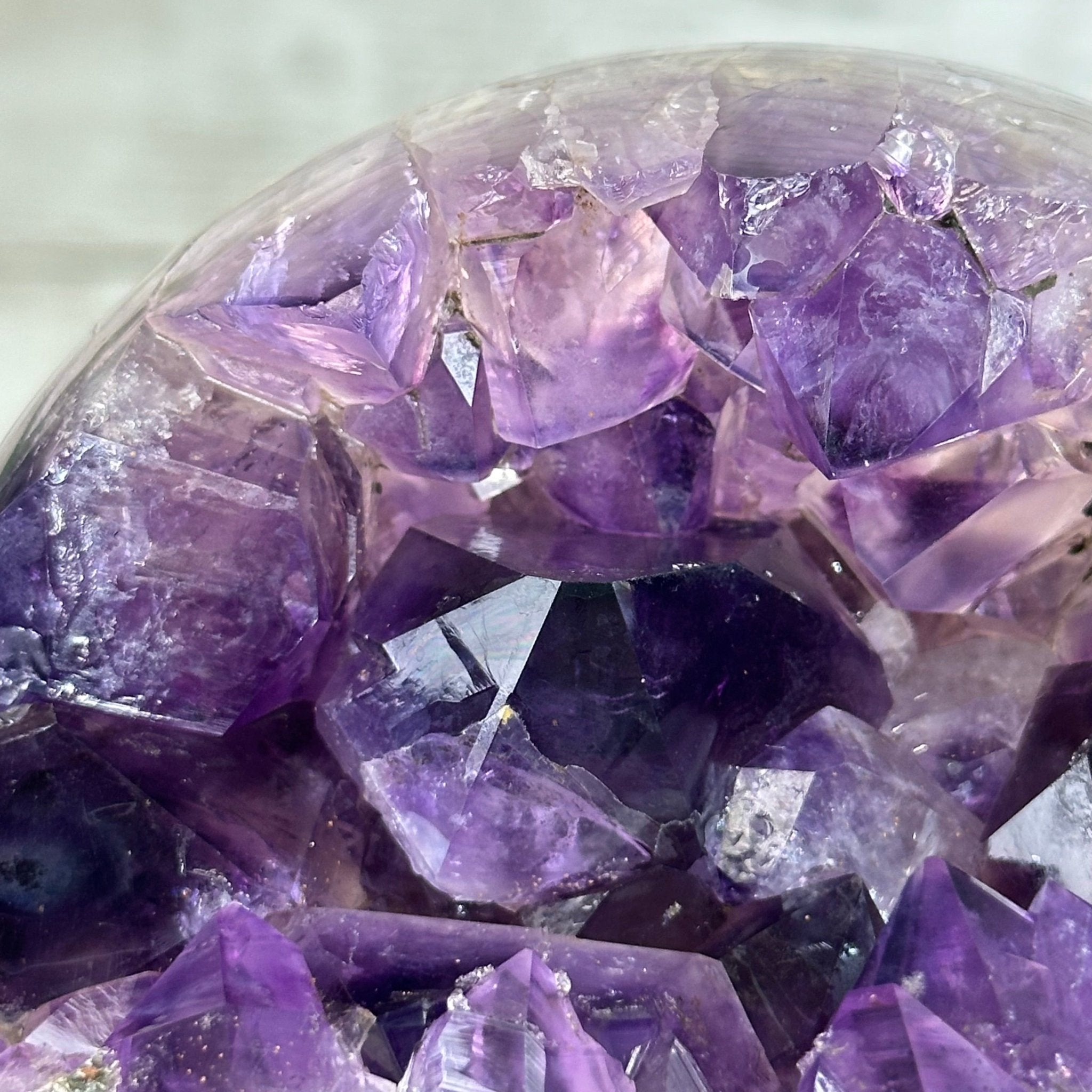 Extra Plus Druzy Amethyst Sphere on a Metal Stand, 4.4 lbs & 9" Tall #5630-0065 - Brazil GemsBrazil GemsExtra Plus Druzy Amethyst Sphere on a Metal Stand, 4.4 lbs & 9" Tall #5630-0065Spheres5630-0065