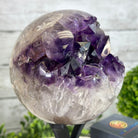 Extra Plus Druzy Amethyst Sphere on a Metal Stand, 4.4 lbs & 9" Tall #5630-0065 - Brazil GemsBrazil GemsExtra Plus Druzy Amethyst Sphere on a Metal Stand, 4.4 lbs & 9" Tall #5630-0065Spheres5630-0065