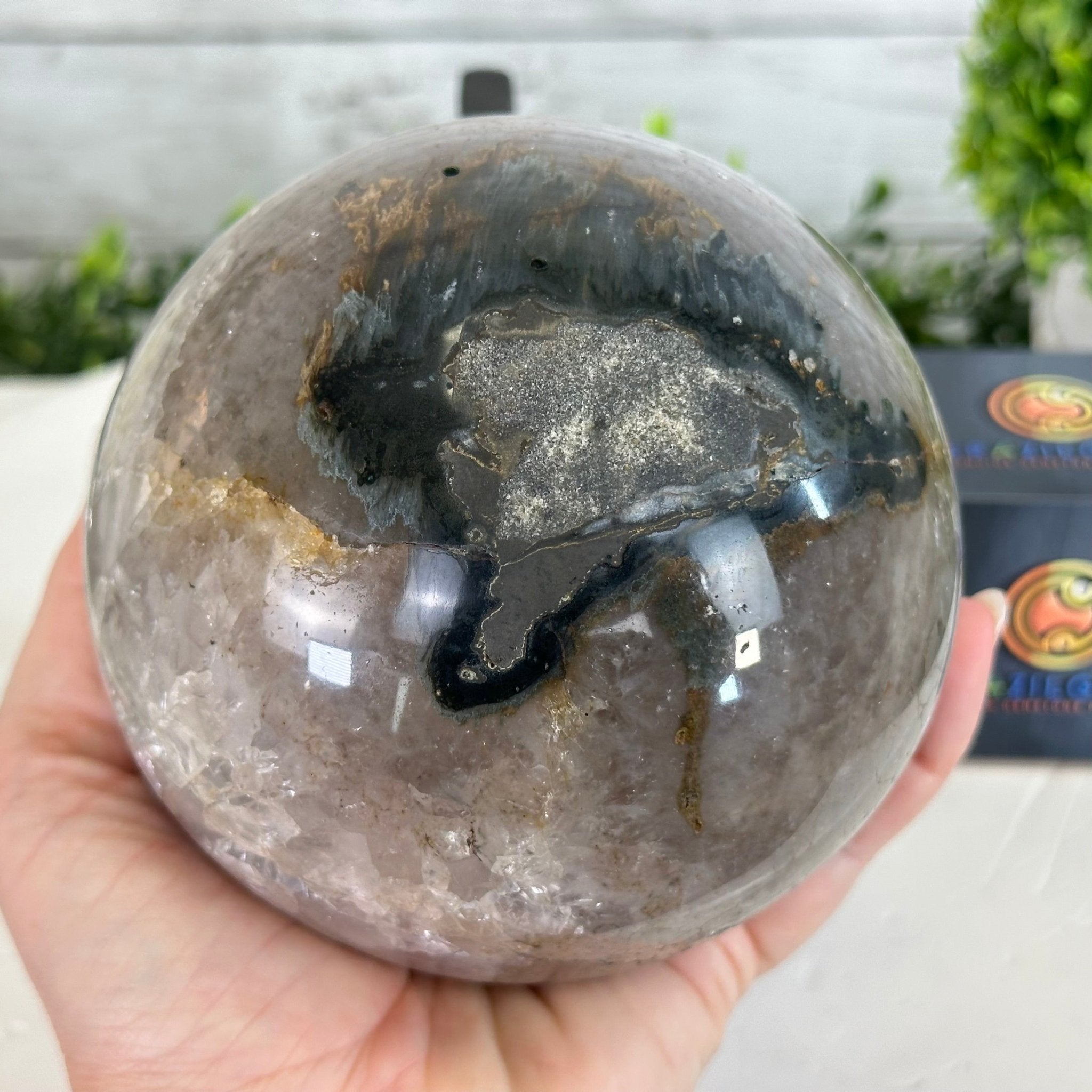 Extra Plus Druzy Amethyst Sphere on a Metal Stand, 4.4 lbs & 9" Tall #5630-0065 - Brazil GemsBrazil GemsExtra Plus Druzy Amethyst Sphere on a Metal Stand, 4.4 lbs & 9" Tall #5630-0065Spheres5630-0065