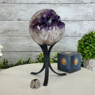 Extra Plus Druzy Amethyst Sphere on a Metal Stand, 4.4 lbs & 9" Tall #5630-0065 - Brazil GemsBrazil GemsExtra Plus Druzy Amethyst Sphere on a Metal Stand, 4.4 lbs & 9" Tall #5630-0065Spheres5630-0065