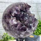 Extra Plus Druzy Amethyst Sphere on a Metal Stand, 6.7 lbs & 9.9" Tall #5630-0067 - Brazil GemsBrazil GemsExtra Plus Druzy Amethyst Sphere on a Metal Stand, 6.7 lbs & 9.9" Tall #5630-0067Spheres5630-0067