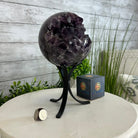 Extra Plus Druzy Amethyst Sphere on a Metal Stand, 6.7 lbs & 9.9" Tall #5630-0067 - Brazil GemsBrazil GemsExtra Plus Druzy Amethyst Sphere on a Metal Stand, 6.7 lbs & 9.9" Tall #5630-0067Spheres5630-0067