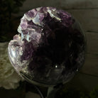Extra Plus Druzy Amethyst Sphere on a Metal Stand, 6.7 lbs & 9.9" Tall #5630-0067 - Brazil GemsBrazil GemsExtra Plus Druzy Amethyst Sphere on a Metal Stand, 6.7 lbs & 9.9" Tall #5630-0067Spheres5630-0067
