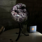 Extra Plus Druzy Amethyst Sphere on a Metal Stand, 6.7 lbs & 9.9" Tall #5630-0067 - Brazil GemsBrazil GemsExtra Plus Druzy Amethyst Sphere on a Metal Stand, 6.7 lbs & 9.9" Tall #5630-0067Spheres5630-0067