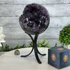 Extra Plus Druzy Amethyst Sphere on a Metal Stand, 6.7 lbs & 9.9" Tall #5630-0067 - Brazil GemsBrazil GemsExtra Plus Druzy Amethyst Sphere on a Metal Stand, 6.7 lbs & 9.9" Tall #5630-0067Spheres5630-0067
