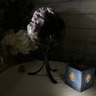 Extra Plus Druzy Amethyst Sphere on a Metal Stand, 6.7 lbs & 9.9" Tall #5630-0067 - Brazil GemsBrazil GemsExtra Plus Druzy Amethyst Sphere on a Metal Stand, 6.7 lbs & 9.9" Tall #5630-0067Spheres5630-0067
