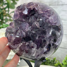 Extra Plus Druzy Amethyst Sphere on a Metal Stand, 6.7 lbs & 9.9" Tall #5630-0067 - Brazil GemsBrazil GemsExtra Plus Druzy Amethyst Sphere on a Metal Stand, 6.7 lbs & 9.9" Tall #5630-0067Spheres5630-0067