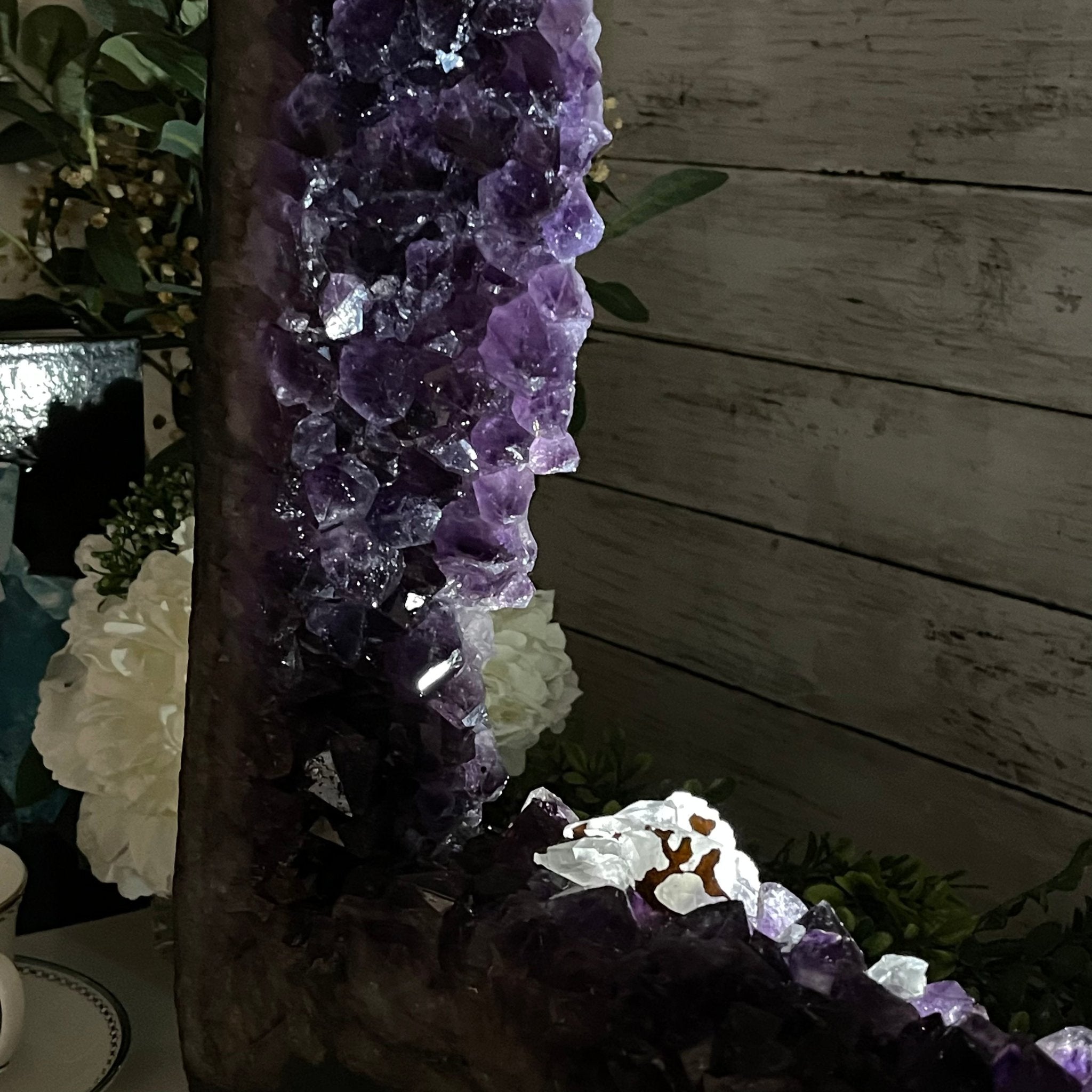 Extra Plus Quality 2-Sided Brazilian Amethyst Cathedral, 37.8 lbs, 22.5" tall, #5605-0073 by Brazil Gems - Brazil GemsBrazil GemsExtra Plus Quality 2-Sided Brazilian Amethyst Cathedral, 37.8 lbs, 22.5" tall, #5605-0073 by Brazil GemsOpen 2-Sided Cathedrals5605-0073