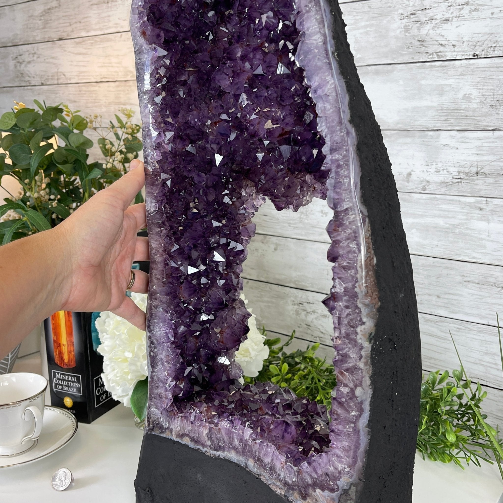 Extra Plus Quality 2-Sided Brazilian Amethyst Cathedral, 42 lbs, 22.5" tall, #5605-0060 by Brazil Gems - Brazil GemsBrazil GemsExtra Plus Quality 2-Sided Brazilian Amethyst Cathedral, 42 lbs, 22.5" tall, #5605-0060 by Brazil GemsOpen 2-Sided Cathedrals5605-0060