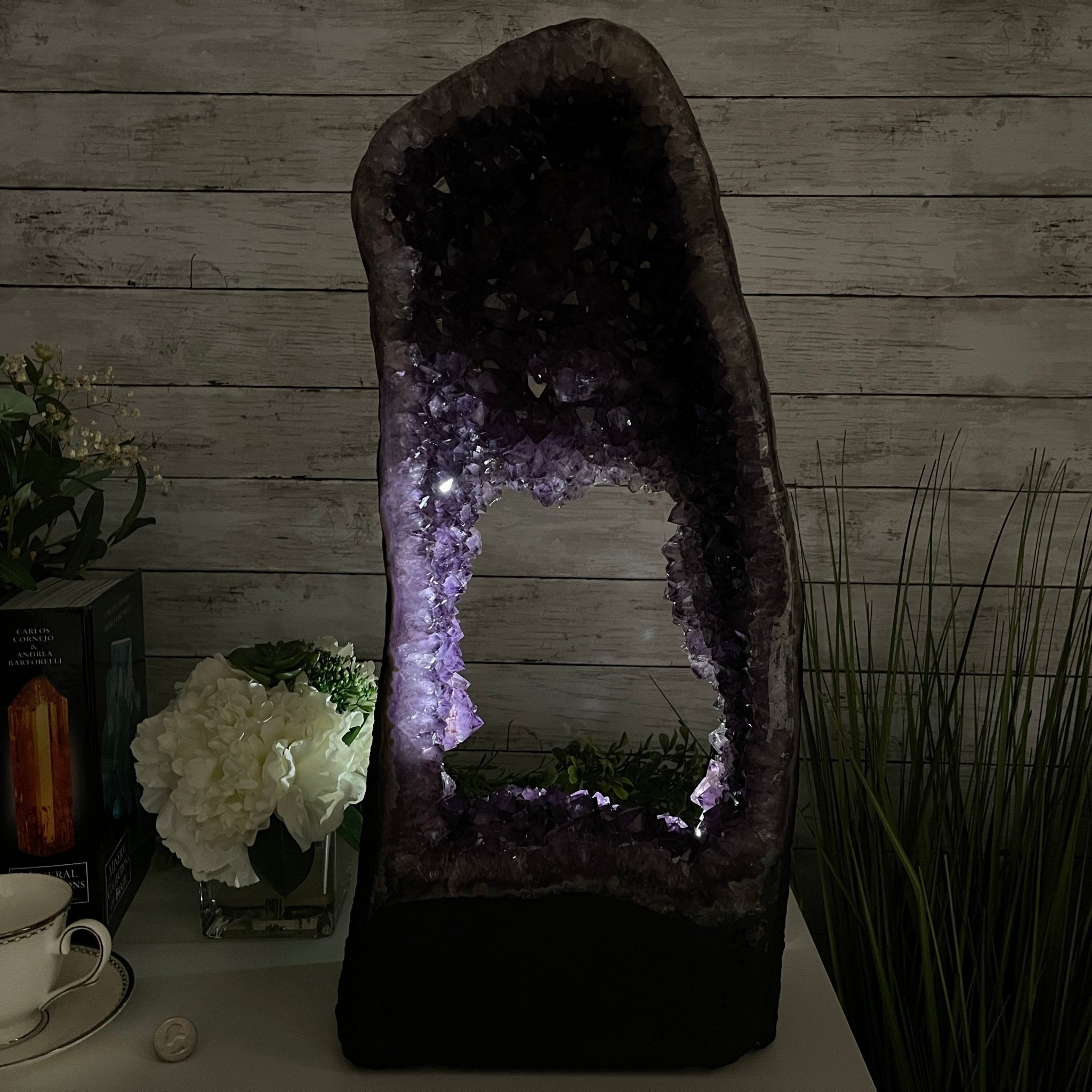 Extra Plus Quality 2-Sided Brazilian Amethyst Cathedral, 42 lbs, 22.5" tall, #5605-0060 by Brazil Gems - Brazil GemsBrazil GemsExtra Plus Quality 2-Sided Brazilian Amethyst Cathedral, 42 lbs, 22.5" tall, #5605-0060 by Brazil GemsOpen 2-Sided Cathedrals5605-0060