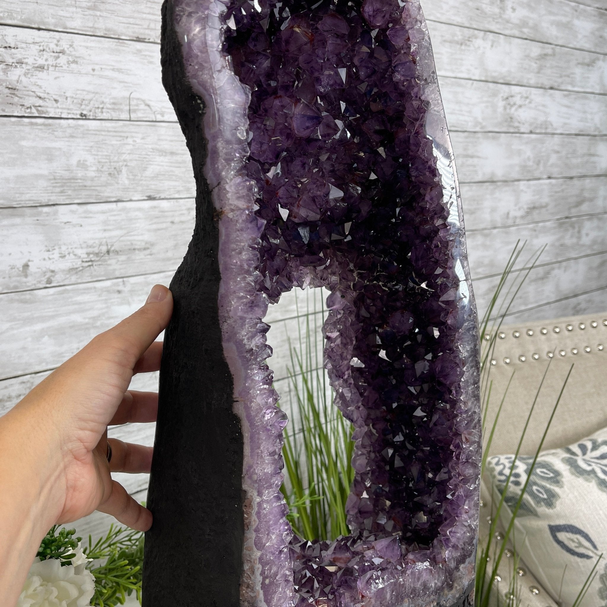 Extra Plus Quality 2-Sided Brazilian Amethyst Cathedral, 42 lbs, 22.5" tall, #5605-0060 by Brazil Gems - Brazil GemsBrazil GemsExtra Plus Quality 2-Sided Brazilian Amethyst Cathedral, 42 lbs, 22.5" tall, #5605-0060 by Brazil GemsOpen 2-Sided Cathedrals5605-0060