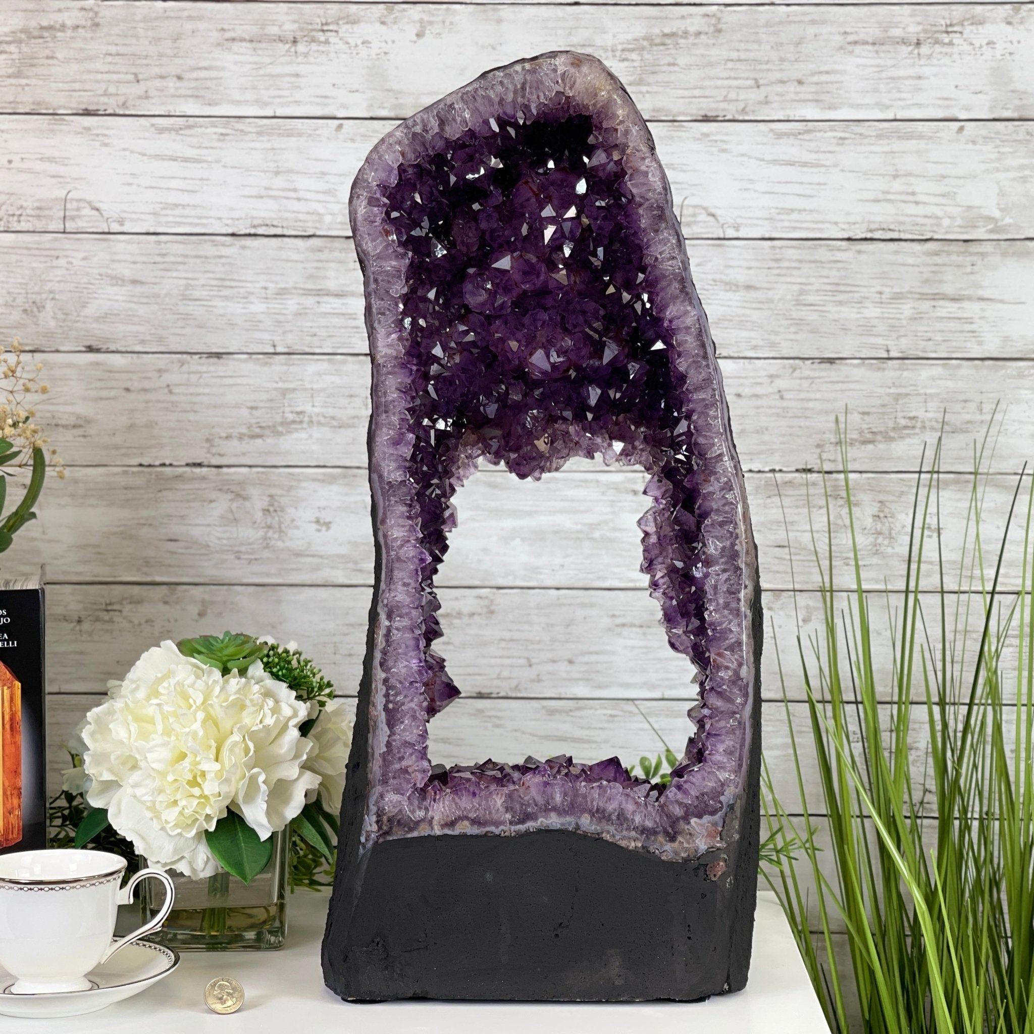 Extra Plus Quality 2-Sided Brazilian Amethyst Cathedral, 42 lbs, 22.5" tall, #5605-0060 by Brazil Gems - Brazil GemsBrazil GemsExtra Plus Quality 2-Sided Brazilian Amethyst Cathedral, 42 lbs, 22.5" tall, #5605-0060 by Brazil GemsOpen 2-Sided Cathedrals5605-0060