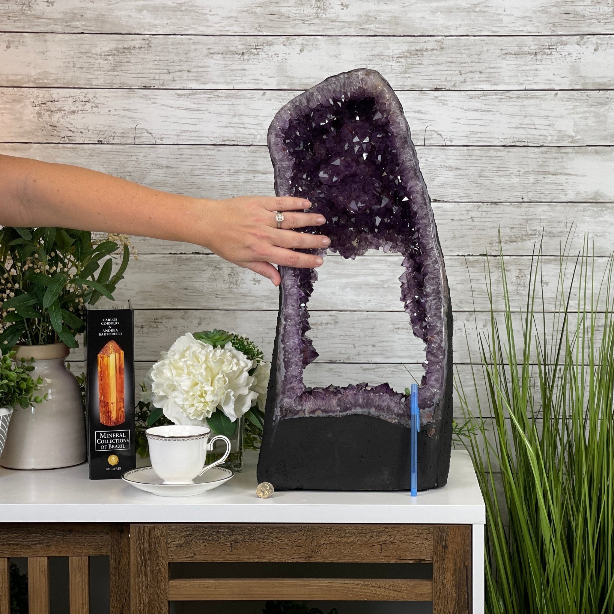 Extra Plus Quality 2-Sided Brazilian Amethyst Cathedral, 42 lbs, 22.5" tall, #5605-0060 by Brazil Gems - Brazil GemsBrazil GemsExtra Plus Quality 2-Sided Brazilian Amethyst Cathedral, 42 lbs, 22.5" tall, #5605-0060 by Brazil GemsOpen 2-Sided Cathedrals5605-0060