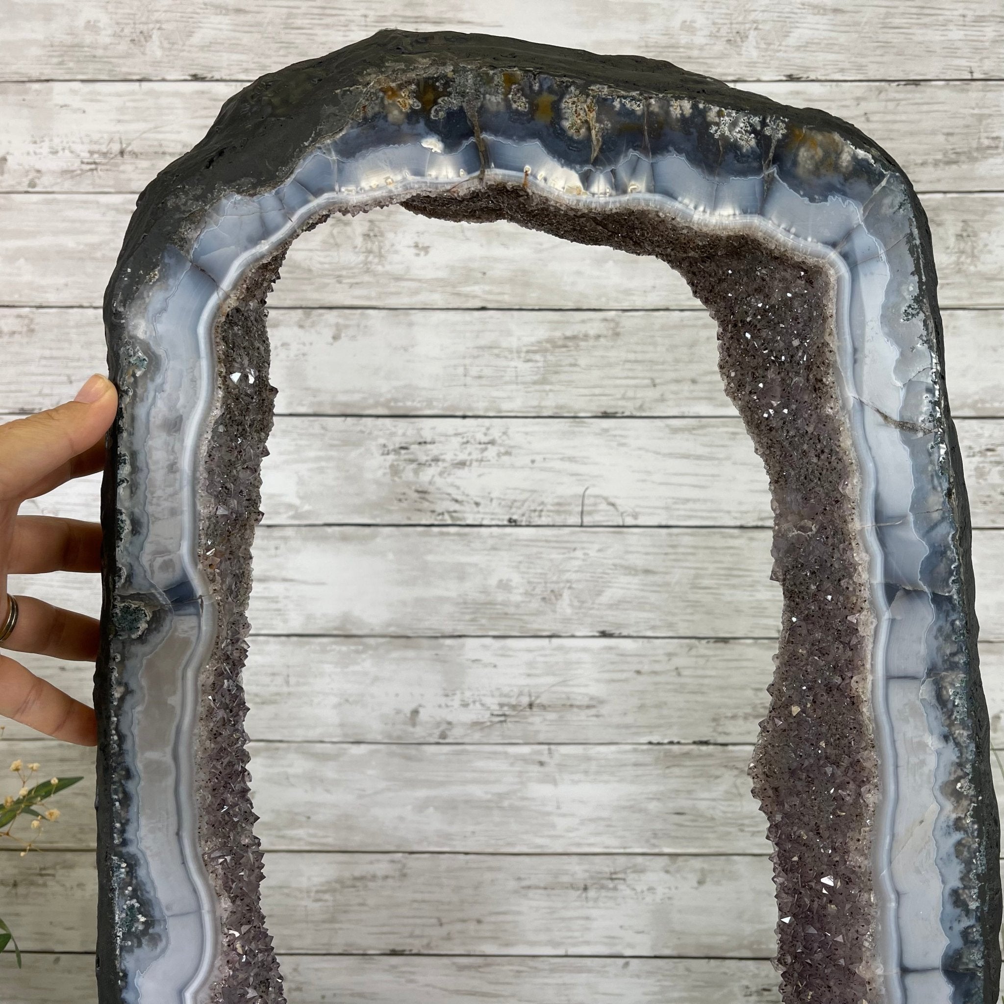 Extra Plus Quality 2-Sided Brazilian Amethyst Cathedral, 51.4 lbs, 26.25" tall, #5605-0074 by Brazil Gems - Brazil GemsBrazil GemsExtra Plus Quality 2-Sided Brazilian Amethyst Cathedral, 51.4 lbs, 26.25" tall, #5605-0074 by Brazil GemsOpen 2-Sided Cathedrals5605-0074