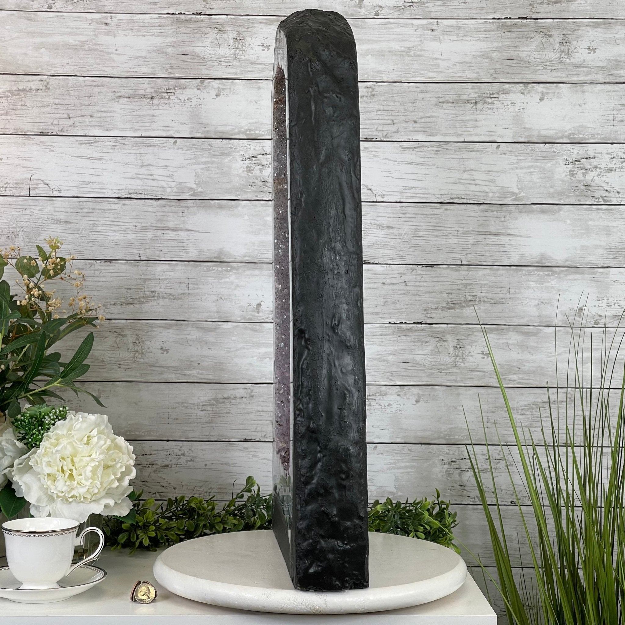 Extra Plus Quality 2-Sided Brazilian Amethyst Cathedral, 51.4 lbs, 26.25" tall, #5605-0074 by Brazil Gems - Brazil GemsBrazil GemsExtra Plus Quality 2-Sided Brazilian Amethyst Cathedral, 51.4 lbs, 26.25" tall, #5605-0074 by Brazil GemsOpen 2-Sided Cathedrals5605-0074