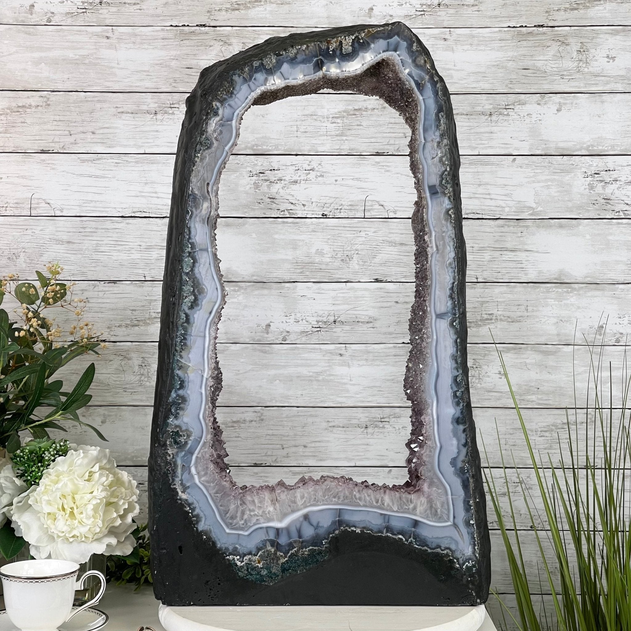 Extra Plus Quality 2-Sided Brazilian Amethyst Cathedral, 51.4 lbs, 26.25" tall, #5605-0074 by Brazil Gems - Brazil GemsBrazil GemsExtra Plus Quality 2-Sided Brazilian Amethyst Cathedral, 51.4 lbs, 26.25" tall, #5605-0074 by Brazil GemsOpen 2-Sided Cathedrals5605-0074