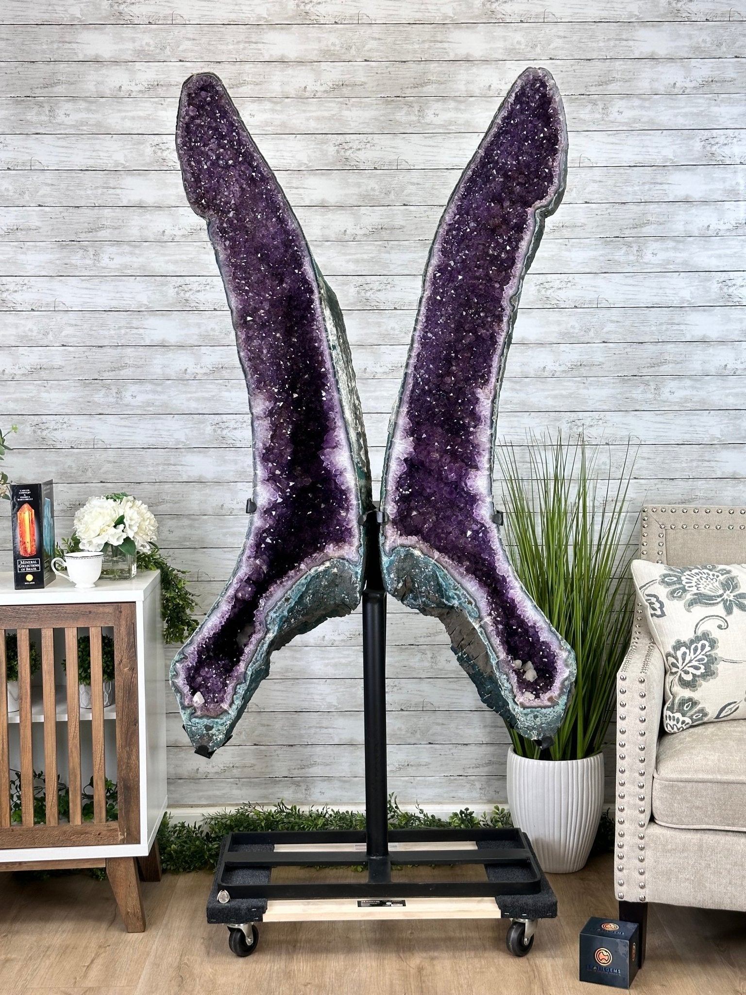 Extra Plus Quality Amethyst Butterfly Wings 311 lbs & 72" Tall #5493-0045 - Brazil GemsBrazil GemsExtra Plus Quality Amethyst Butterfly Wings 311 lbs & 72" Tall #5493-0045Amethyst Butterfly Wings5493-0045