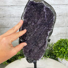 Extra Plus Quality Amethyst Druse Cluster on Metal Stand, 12.5 lbs & 14" tall #5491-0046 by Brazil Gems - Brazil GemsBrazil GemsExtra Plus Quality Amethyst Druse Cluster on Metal Stand, 12.5 lbs & 14" tall #5491-0046 by Brazil GemsClusters on Fixed Bases5491-0046