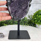 Extra Plus Quality Amethyst Druse Cluster on Metal Stand, 12.5 lbs & 14" tall #5491-0046 by Brazil Gems - Brazil GemsBrazil GemsExtra Plus Quality Amethyst Druse Cluster on Metal Stand, 12.5 lbs & 14" tall #5491-0046 by Brazil GemsClusters on Fixed Bases5491-0046