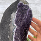Extra Plus Quality Amethyst Druse Cluster on Metal Stand, 12.5 lbs & 14" tall #5491-0046 by Brazil Gems - Brazil GemsBrazil GemsExtra Plus Quality Amethyst Druse Cluster on Metal Stand, 12.5 lbs & 14" tall #5491-0046 by Brazil GemsClusters on Fixed Bases5491-0046