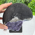 Extra Plus Quality Amethyst Druse Cluster on Metal Stand, 12.5 lbs & 14" tall #5491-0046 by Brazil Gems - Brazil GemsBrazil GemsExtra Plus Quality Amethyst Druse Cluster on Metal Stand, 12.5 lbs & 14" tall #5491-0046 by Brazil GemsClusters on Fixed Bases5491-0046