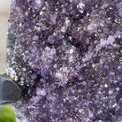 Extra Plus Quality Amethyst Druse Cluster on Metal Stand, 12.5 lbs & 14" tall #5491-0046 by Brazil Gems - Brazil GemsBrazil GemsExtra Plus Quality Amethyst Druse Cluster on Metal Stand, 12.5 lbs & 14" tall #5491-0046 by Brazil GemsClusters on Fixed Bases5491-0046