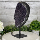 Extra Plus Quality Amethyst Druse Cluster on Metal Stand, 12.5 lbs & 14" tall #5491-0046 by Brazil Gems - Brazil GemsBrazil GemsExtra Plus Quality Amethyst Druse Cluster on Metal Stand, 12.5 lbs & 14" tall #5491-0046 by Brazil GemsClusters on Fixed Bases5491-0046