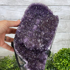 Extra Plus Quality Amethyst Druse Cluster on Metal Stand, 14.4 lbs & 14.25" tall #5491-0056 by Brazil Gems - Brazil GemsBrazil GemsExtra Plus Quality Amethyst Druse Cluster on Metal Stand, 14.4 lbs & 14.25" tall #5491-0056 by Brazil GemsClusters on Fixed Bases5491-0056
