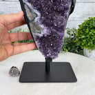 Extra Plus Quality Amethyst Druse Cluster on Metal Stand, 14.4 lbs & 14.25" tall #5491-0056 by Brazil Gems - Brazil GemsBrazil GemsExtra Plus Quality Amethyst Druse Cluster on Metal Stand, 14.4 lbs & 14.25" tall #5491-0056 by Brazil GemsClusters on Fixed Bases5491-0056