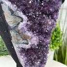 Extra Plus Quality Amethyst Druse Cluster on Metal Stand, 14.4 lbs & 14.25" tall #5491-0056 by Brazil Gems - Brazil GemsBrazil GemsExtra Plus Quality Amethyst Druse Cluster on Metal Stand, 14.4 lbs & 14.25" tall #5491-0056 by Brazil GemsClusters on Fixed Bases5491-0056