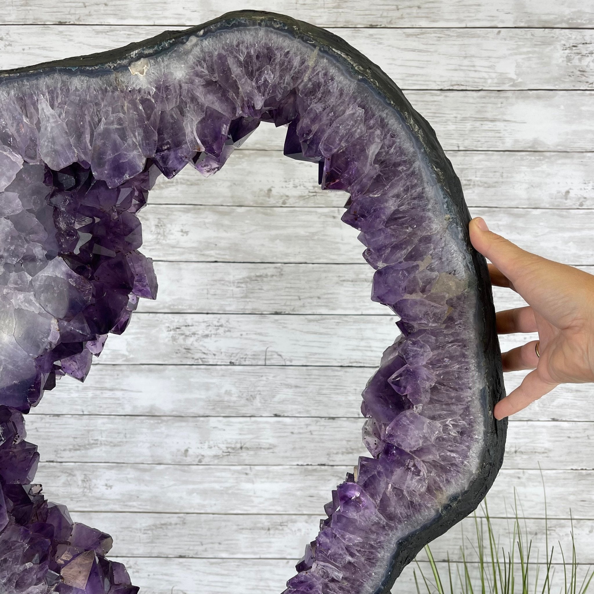 Extra Plus Quality Amethyst Druse Crystal Portal on a Stand, 85 lbs & 66.75" Tall Model #5606-0011 by Brazil Gems - Brazil GemsBrazil GemsExtra Plus Quality Amethyst Druse Crystal Portal on a Stand, 85 lbs & 66.75" Tall Model #5606-0011 by Brazil GemsPortals on Fixed Bases5606-0011