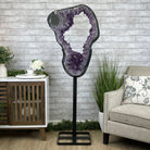 Extra Plus Quality Amethyst Druse Crystal Portal on a Stand, 85 lbs & 66.75" Tall Model #5606-0011 by Brazil Gems - Brazil GemsBrazil GemsExtra Plus Quality Amethyst Druse Crystal Portal on a Stand, 85 lbs & 66.75" Tall Model #5606-0011 by Brazil GemsPortals on Fixed Bases5606-0011