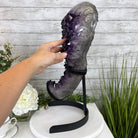 Extra Plus Quality Amethyst Heart Geode, metal stand, 57.9 lbs & 20.75" Tall #5463-0193 by Brazil Gems - Brazil GemsBrazil GemsExtra Plus Quality Amethyst Heart Geode, metal stand, 57.9 lbs & 20.75" Tall #5463-0193 by Brazil GemsHearts5463-0193