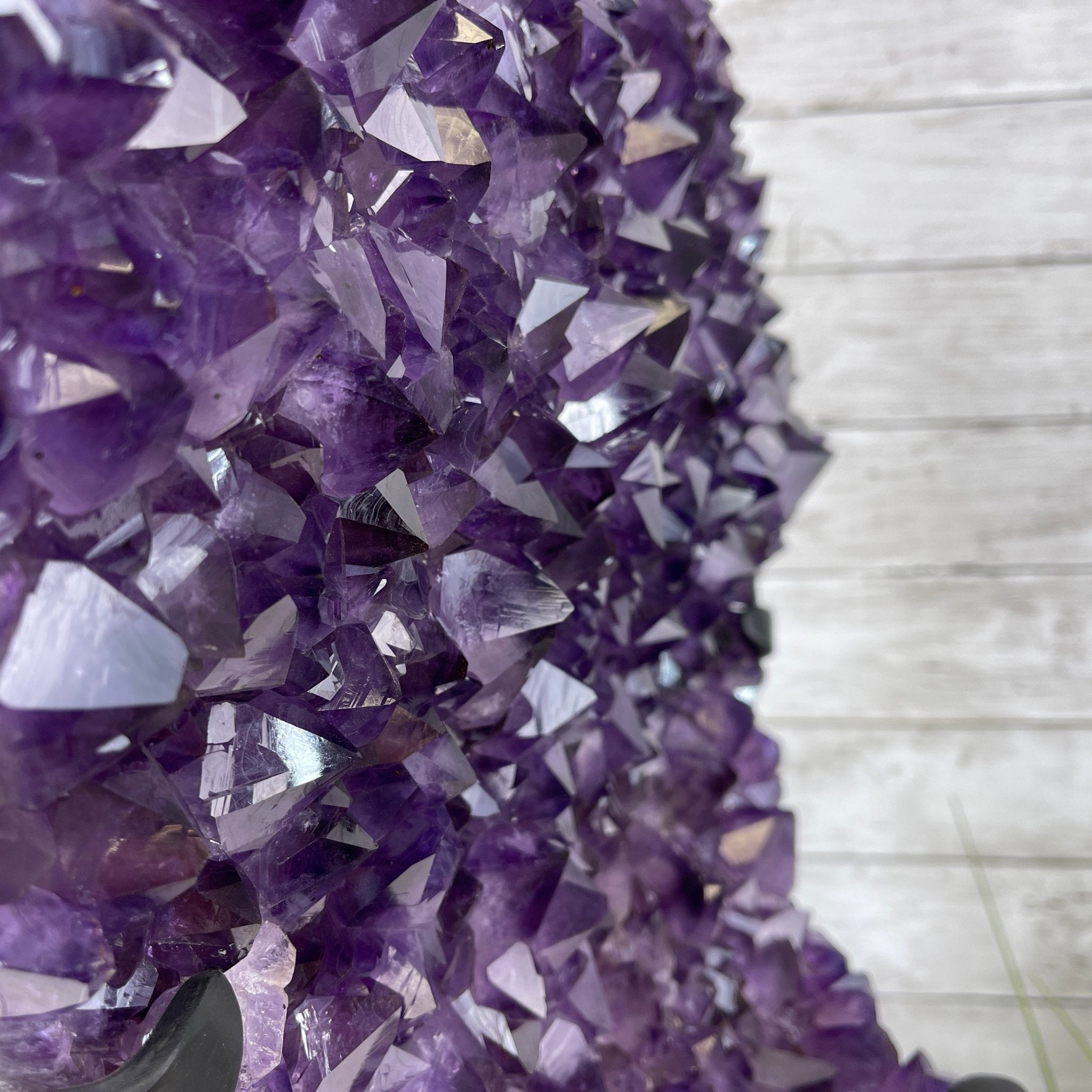 Extra Plus Quality Amethyst Heart Geode, metal stand, 57.9 lbs & 20.75" Tall #5463-0193 by Brazil Gems - Brazil GemsBrazil GemsExtra Plus Quality Amethyst Heart Geode, metal stand, 57.9 lbs & 20.75" Tall #5463-0193 by Brazil GemsHearts5463-0193