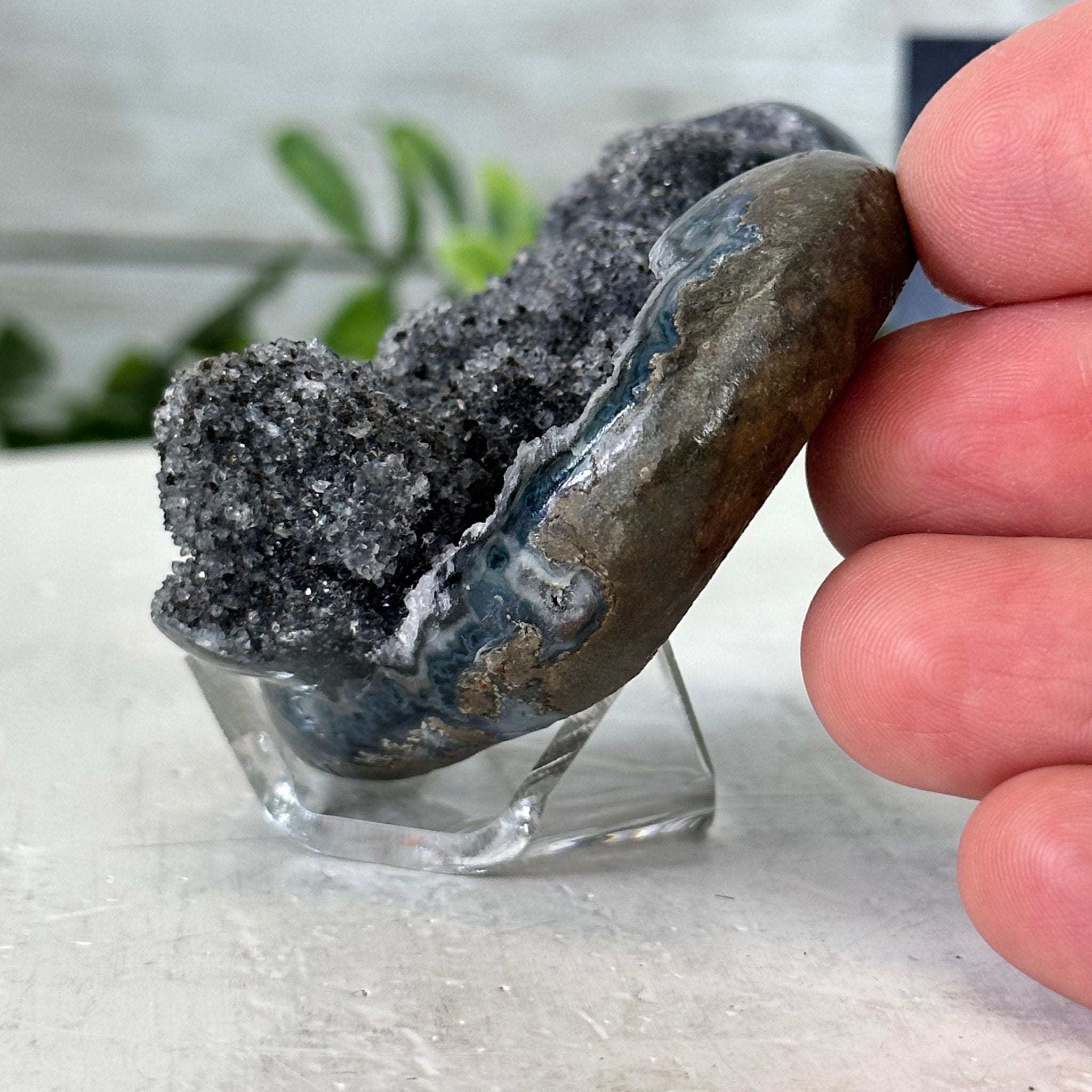 Extra Plus Quality Amethyst Heart Geode on an Acrylic Stand, 0.29 lbs & 2.1" Tall #5462-0024 by Brazil Gems - Brazil GemsBrazil GemsExtra Plus Quality Amethyst Heart Geode on an Acrylic Stand, 0.29 lbs & 2.1" Tall #5462-0024 by Brazil GemsHearts5462-0024