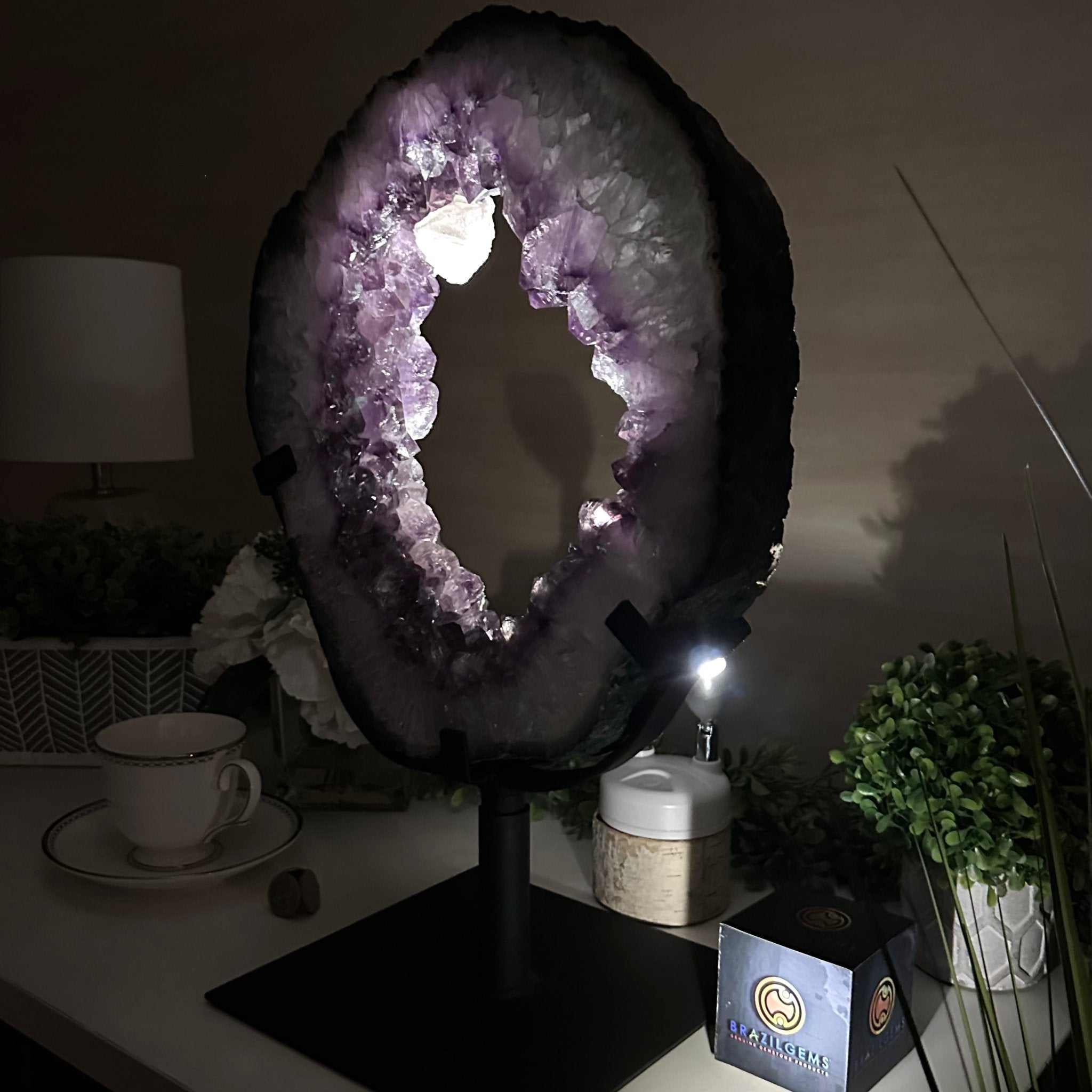 Extra Plus Quality Amethyst Portal, Rotating Stand, 20.4 lbs & 18.1" Tall #5604 - 0143 - Brazil GemsBrazil GemsExtra Plus Quality Amethyst Portal, Rotating Stand, 20.4 lbs & 18.1" Tall #5604 - 0143Portals on Rotating Bases5604 - 0143