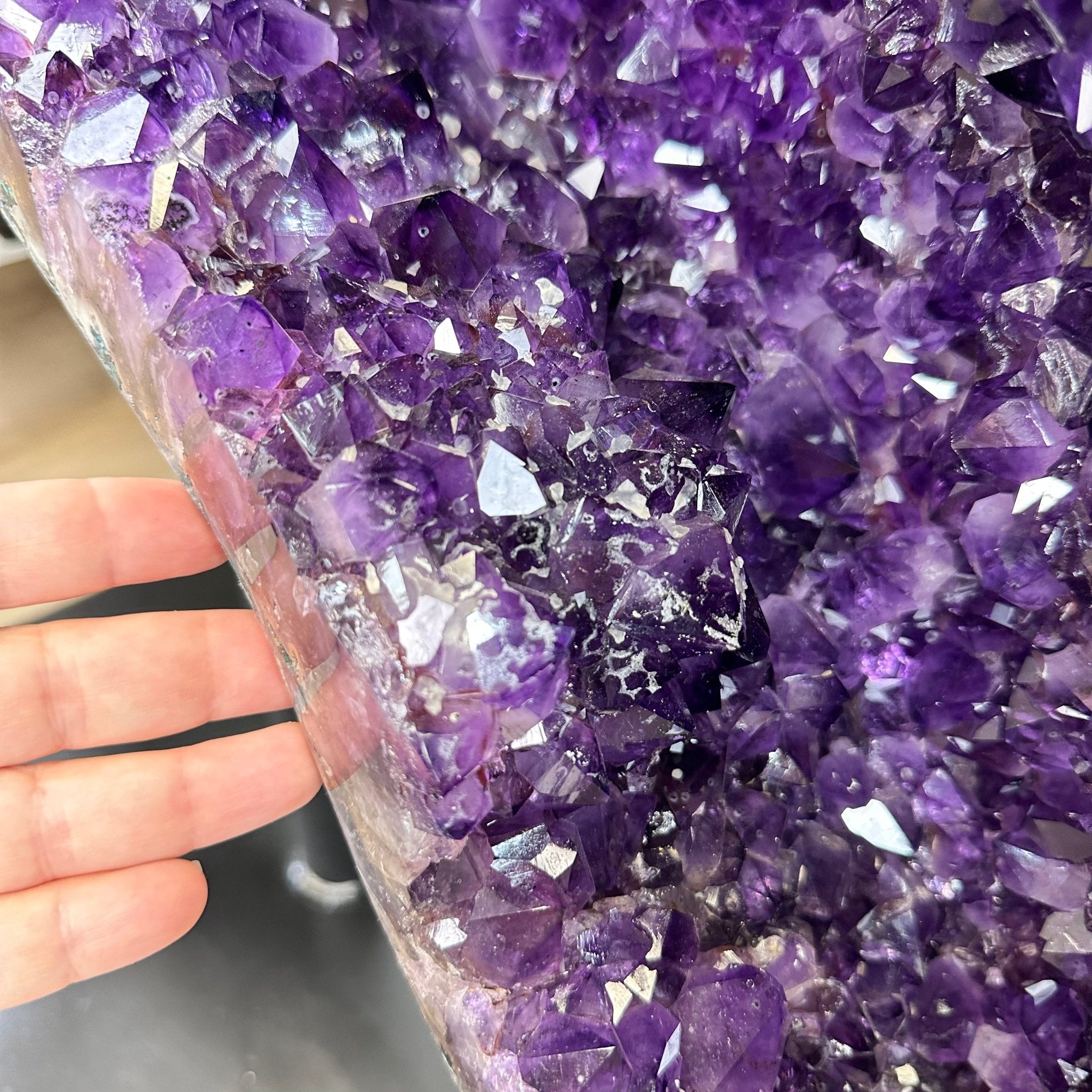 Extra Plus Quality Amethyst Wings on a Metal Stand, 174.2 lbs, 34.75" Tall #5493-0036 - Brazil GemsBrazil GemsExtra Plus Quality Amethyst Wings on a Metal Stand, 174.2 lbs, 34.75" Tall #5493-0036Amethyst Butterfly Wings5493-0036