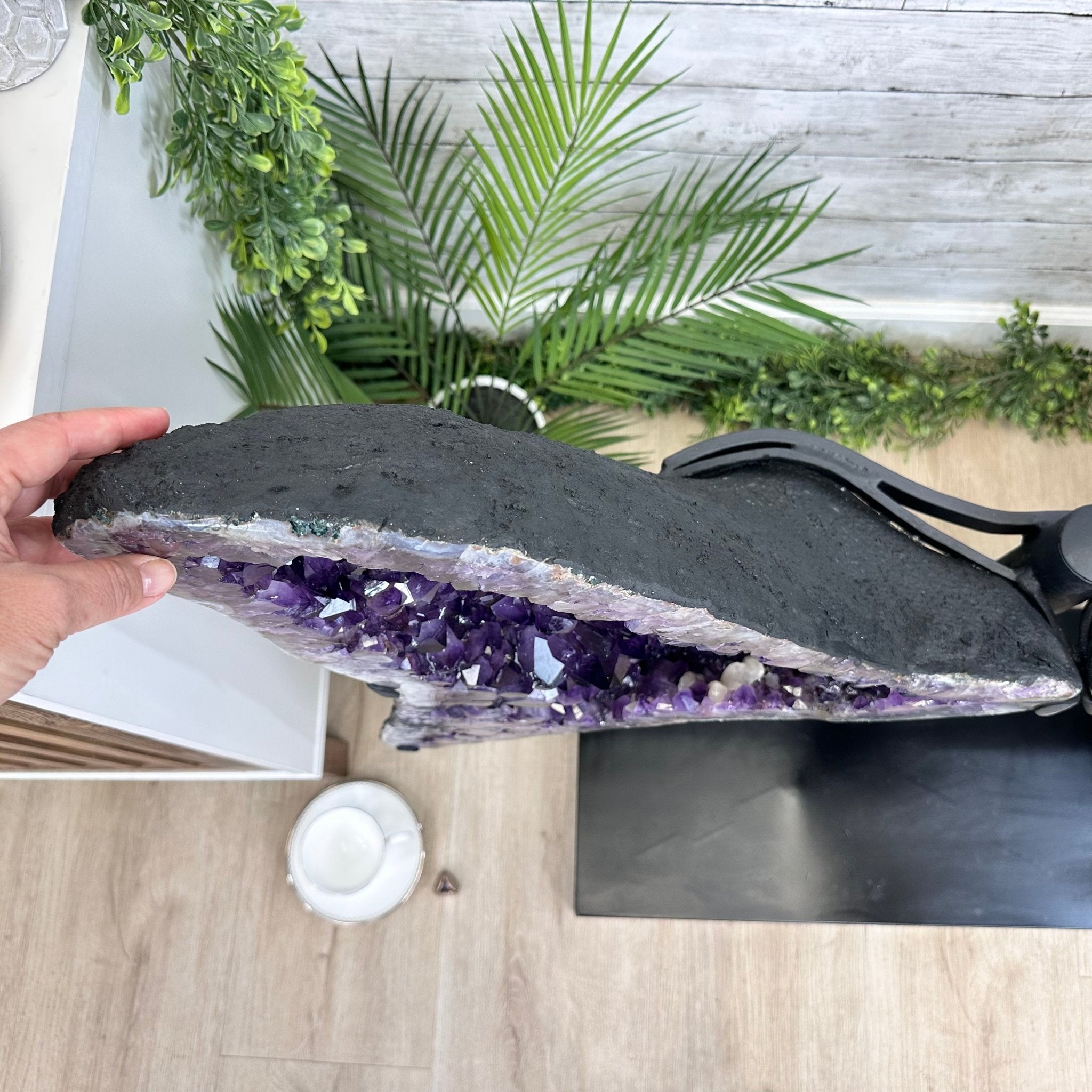 Extra Plus Quality Amethyst Wings on a Metal Stand, 174.2 lbs, 34.75" Tall #5493-0036 - Brazil GemsBrazil GemsExtra Plus Quality Amethyst Wings on a Metal Stand, 174.2 lbs, 34.75" Tall #5493-0036Amethyst Butterfly Wings5493-0036