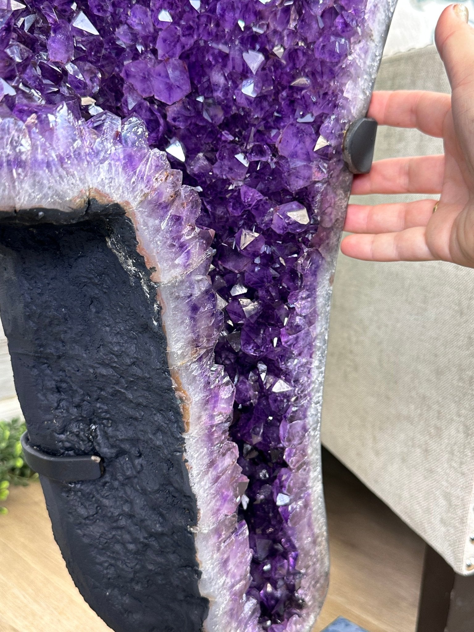 Extra Plus Quality Amethyst Wings on a Metal Stand, 178 lbs, 36" Tall #5493-0040 - Brazil GemsBrazil GemsExtra Plus Quality Amethyst Wings on a Metal Stand, 178 lbs, 36" Tall #5493-0040Amethyst Butterfly Wings5493-0040