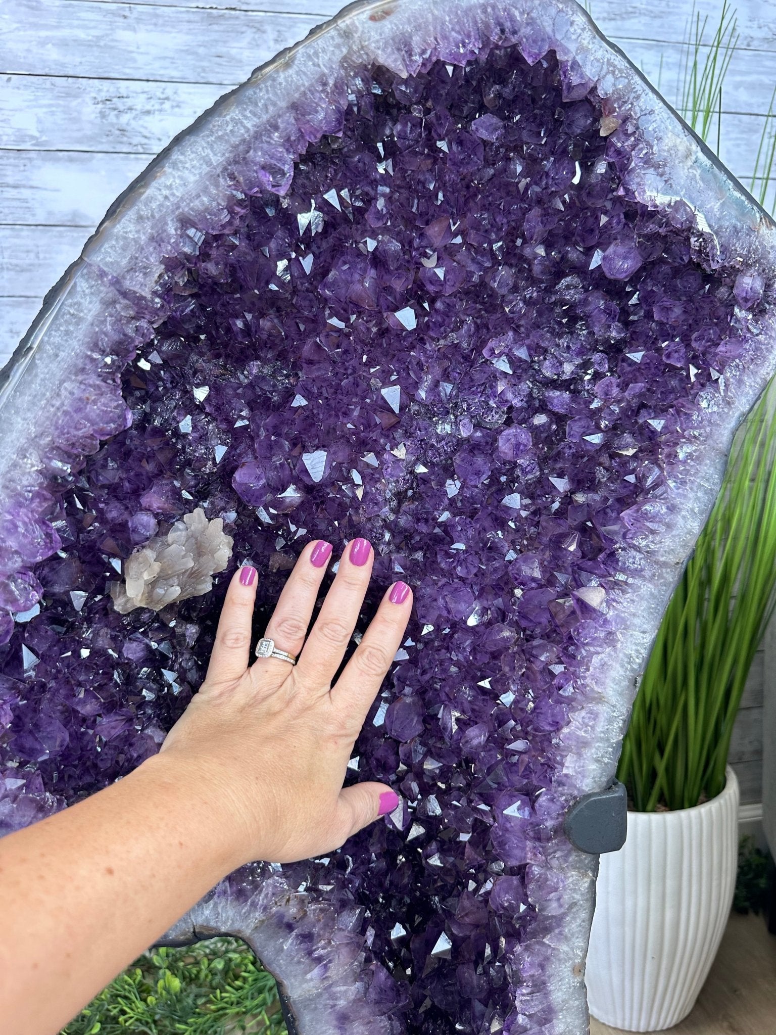 Extra Plus Quality Amethyst Wings on a Metal Stand, 178 lbs, 36" Tall #5493-0040 - Brazil GemsBrazil GemsExtra Plus Quality Amethyst Wings on a Metal Stand, 178 lbs, 36" Tall #5493-0040Amethyst Butterfly Wings5493-0040