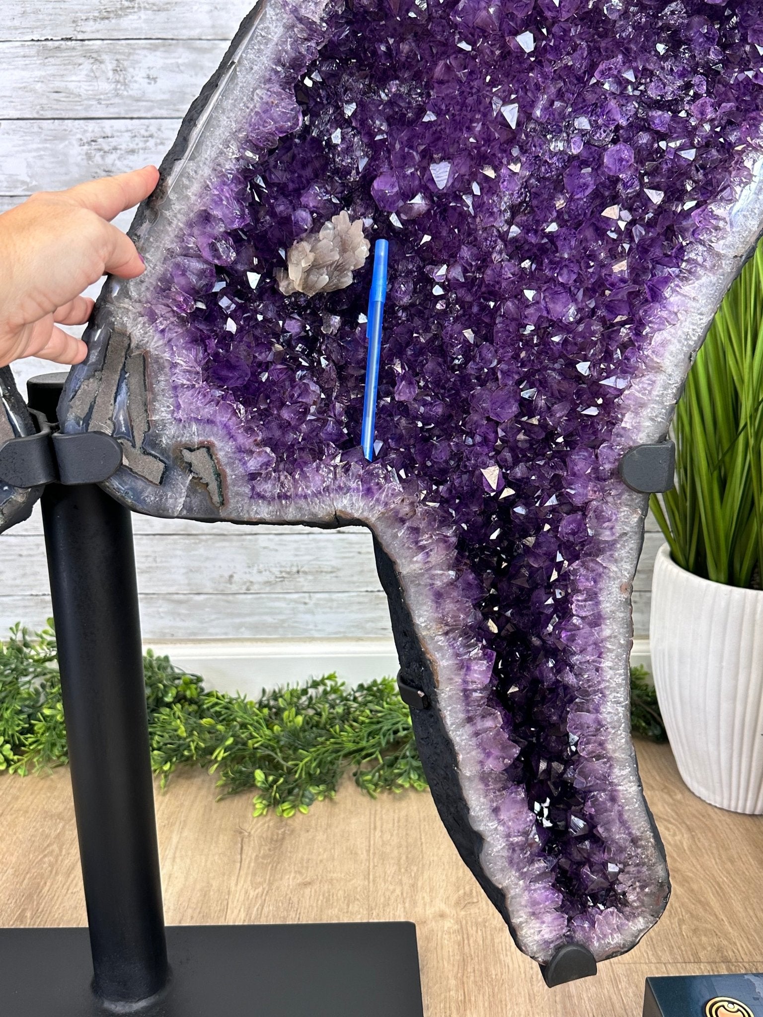 Extra Plus Quality Amethyst Wings on a Metal Stand, 178 lbs, 36" Tall #5493-0040 - Brazil GemsBrazil GemsExtra Plus Quality Amethyst Wings on a Metal Stand, 178 lbs, 36" Tall #5493-0040Amethyst Butterfly Wings5493-0040